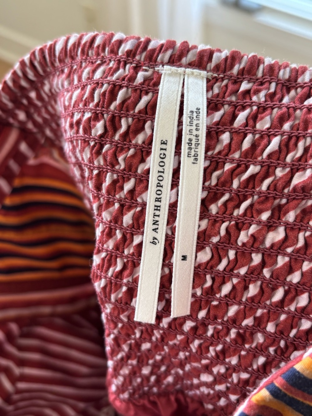 Emily Halter Mini Dress Stripped Summer Boho Size Medium Anthropologie - Picture 11 of 14